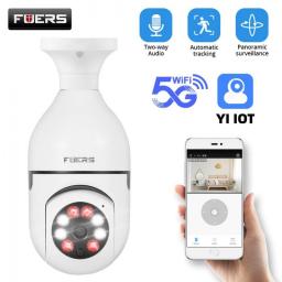 Fuers 5G Wifi E27 Bulb Surveillance 2MP IP Camera Night Vision Wireless Home Indoor Camera CCTV Video Security Protection Camera