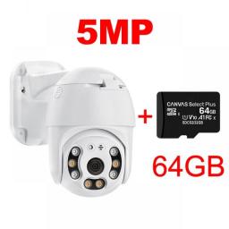 Techage 5MP Security POE IP Camera 1080P PTZ Dome Video Camera Outdoor Ai Human Detect Two Way Audio 2MP Camera XMEye TF Card