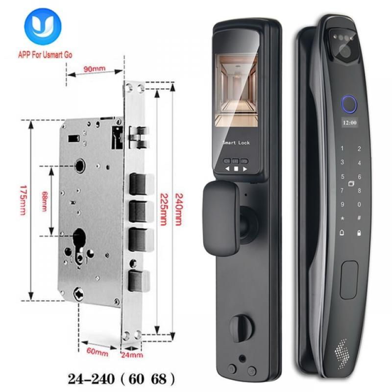 3D Face Smart Door Lock Security Camera Monitor Intelligent Fingerprint Password Biometric Electronic Key Unlock Usmart Go