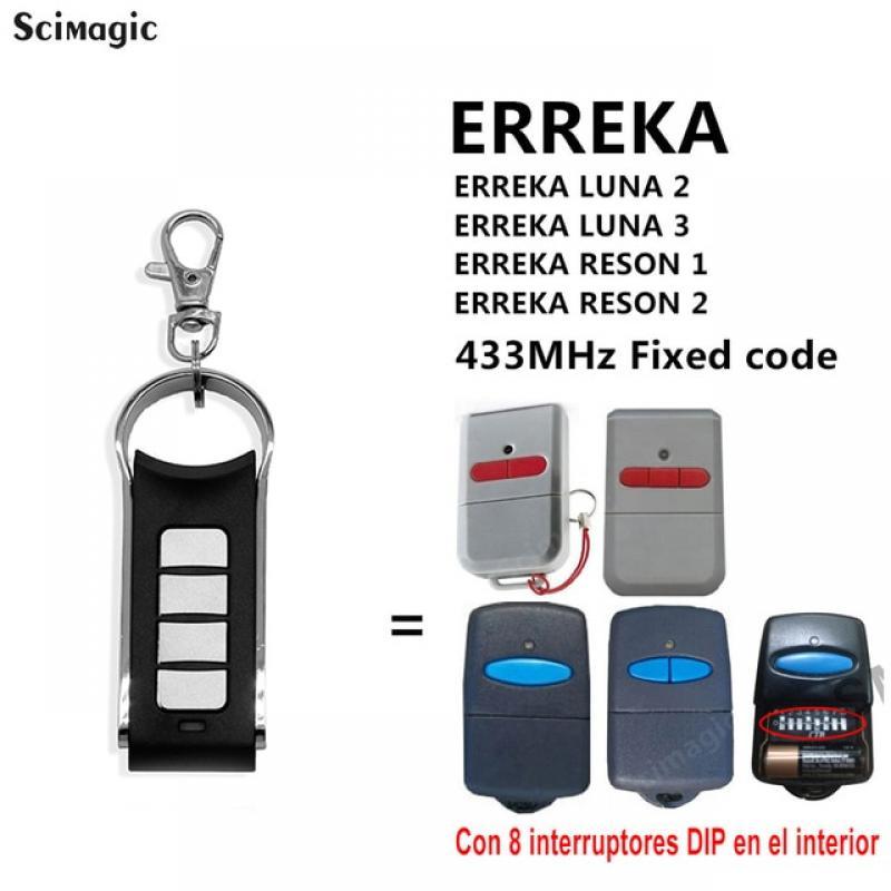 Gate Remote For ERREKA RESON 1/2,LUNA 2 /3,433mhz Fixed Code Garage Door Opener Gate Command