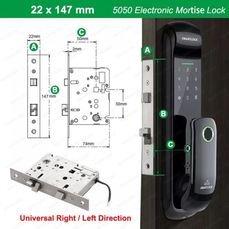 RAYKUBE FM08 Tuya Wifi Smart Door Lock TT Lock Fingerprint Lock Auto Electronic Bio-metric Lock Digital Lock for Smart Home