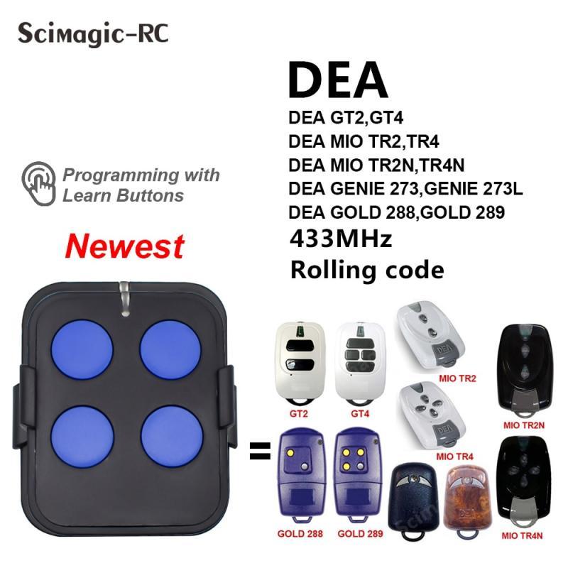 100% Compatible DEA MIO TR2 TR4 Garage Remote Control GT2 GT4 TR2N TR4N GOLD 288 289 GENIE 273 Rolling Code TEO 700 433.92 MHz