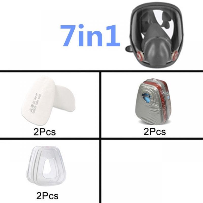 3 Interface Gas Mask with Filter Cotton and Box Full Face Facepiece Respirator