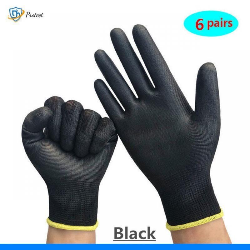 6-20 pairs of nitrile safety coated work gloves, PU gloves and palm coated mechanical work gloves, obtained CE EN388