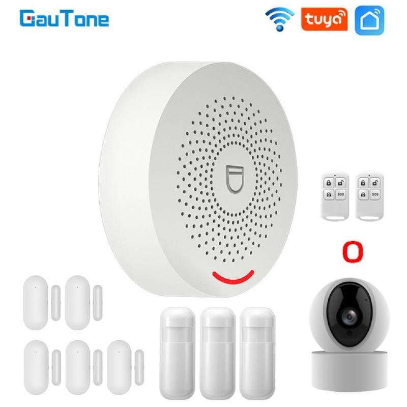 GauTone Wifi Smart Home Alarm System 433MHz Burglar Security Alarm Tuya Smart Life app Control Wireless Home Alarm