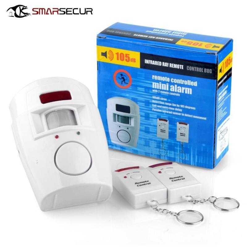 Home Security PIR Alert Infrared Sensor Alarm System Anti-theft Human Motion Detector 105DB Siren With 2pcs Remote Controller