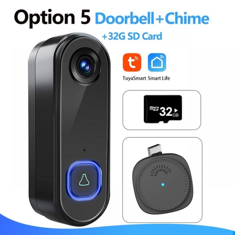 TUYA Video Doorbell WiFi  Wireless Outdoor Door Bell Camera AC Power 1080P Video Door Phone Waterproof IP65 Alexa Google Home