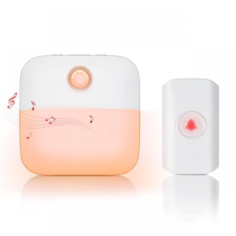 Camluxy LED Flash Induction Lamp Wireless Doorbell PIR Motion Sensing Light 38 Songs Waterproof Intelligent Door Bell Chime Kit