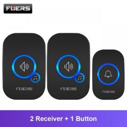 Fuers M557 Doorbell Waterproof Wireless Chime Home Doorbell  Intelligent 32 Songs Smart Doorbell Alarm With Battery