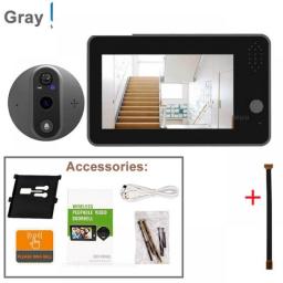 Tuya Smart WiFi Video DoorBell 1080P Eye Peephole Camera 5000mAh 3MP Audio Intercom 4.3 PIR Infrared Alexa Call Door Viewer