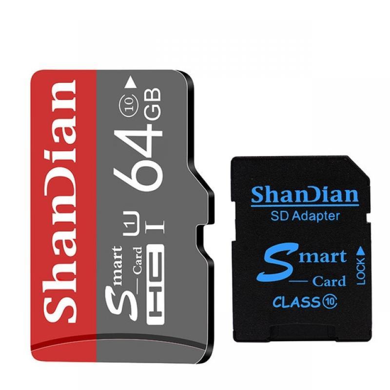 SHANDIAN Smart SD Card 32GB High Speed Class 10 16GB/64GB Real Capacity 128GB Mini SD Memory Card TF Card for Smartphone