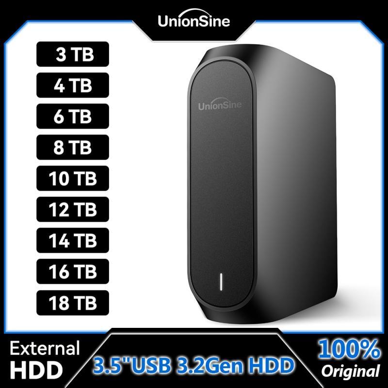 UnionSine 3TB 6TB 10TB 12TB 18TB 3.5"USB 3.2Gen HDD Compatible External Hard Disk PC/Desktop/Laptop/Mac/Xbox/Xbox One/PS4/TV