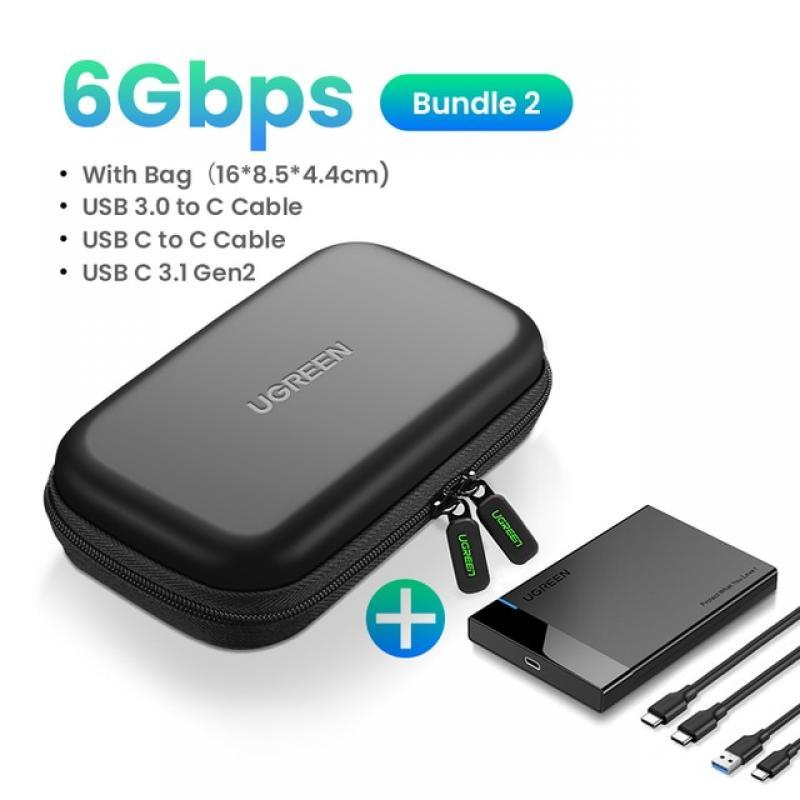 UGREEN HDD Case 2.5 SATA to USB 3.0 Adapter Hard Drive Enclosure for SSD Disk HDD Box Type C 3.1 Case HD External HDD Enclosure