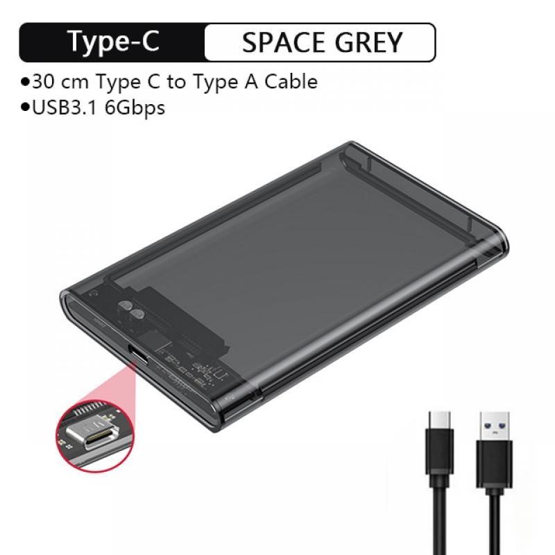 UTHAI TM05 Type-C Transparent Box HDD Enclosure 3.1 Notebook 2.5 inch SSD Solid State Mechanical Mobile Hard Disk Box USB3.1