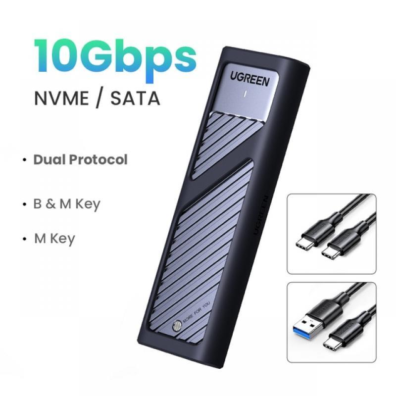 UGREEN M2 SSD Case M.2 NVMe SATA SSD Enclosure Adapter 10Gbps USB 3.2 Gen2 USB C External Enclosure Supports M and B&M Keys