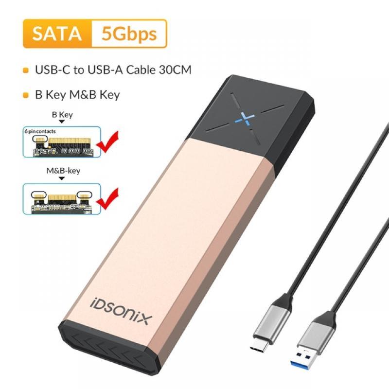 iDsonix NVMe Enclosure M2 NVMe SATA Dual Protocol SSD Case USB3.1 GEN2 10Gbps Hard Drive Case Support UASP for Macbook Laptop PC
