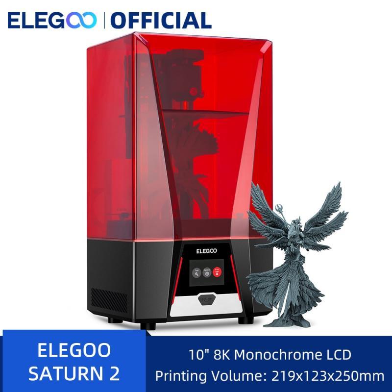 ELEGOO SATURN 2 Mono MSLA 3D Printer UV Resin Photocuring 8K LCD 3D Printer 10'' 8K LCD Printing Size 219*123*250mm
