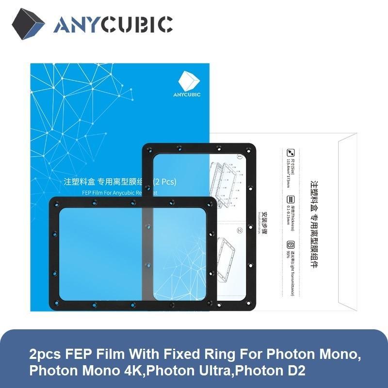 ANYCUBIC Photon Mono,Photon Mono 4K,Photon Ultra,D2 2pcs FEP Film With Fixed Ring Resin LCD 3D printer 3D Printing Accessorise