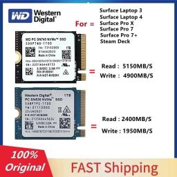 Original Western Digital WD SN740/SN530 1TB 2TB 512GB SSD M.2 2230 NVMe For Microsoft Surface Pro X Surface Laptop 3 Steam Deck