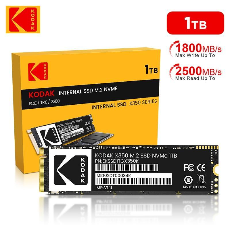 New Kodak X350 M2 NVME SSD 1t PCIe Hard Drives 1tb 2280 Solid State Drive Gen3 x4 1TB Internal Hard Disk for Laptops