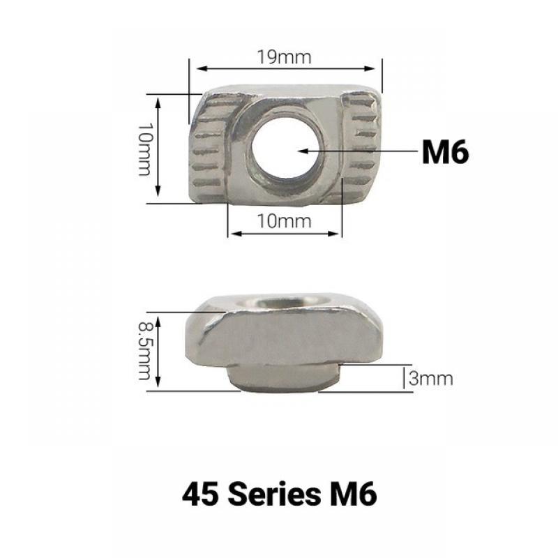 10Pcs M3 M4 M5 M6 M8 Drop In T Nut Hammer Head Sliding Nut Fasten Connector for Aluminum Extrusion Profile 2020 3030 4040 4545