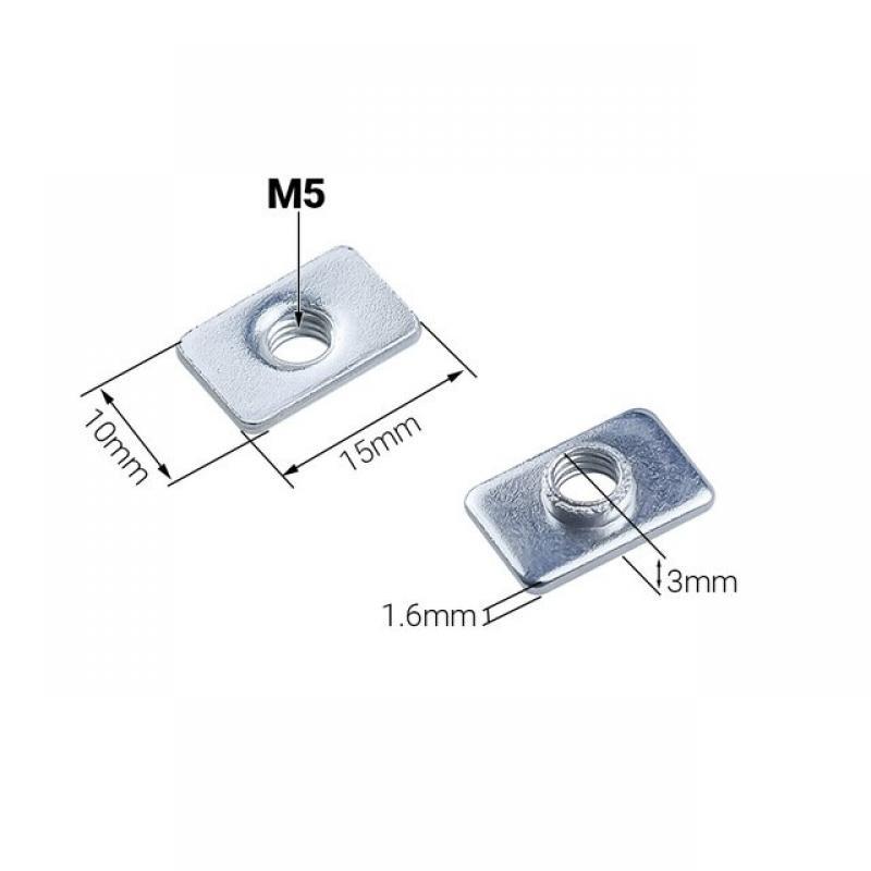 20Pcs M3 M4 M5 T-Nut Zinc Plated Tee Nut for V-Slot T-Slot Aluminum Profile 3D Printer Parts