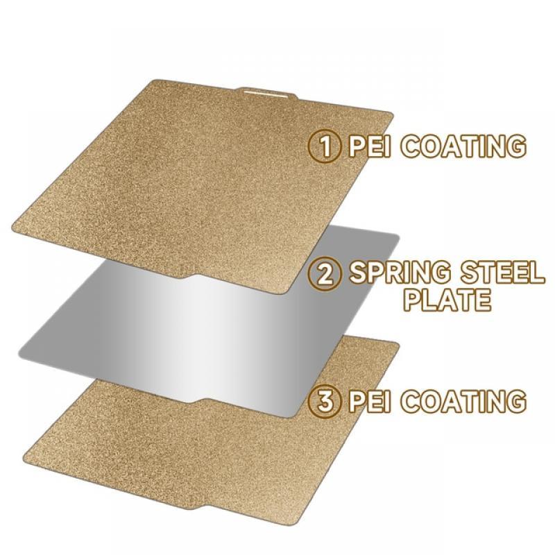 Bambu lab x1 Build Plate PET PEI 257x257mm Upgrade Double Side Spring Steel Sheet Smooth PET Texture PEI
