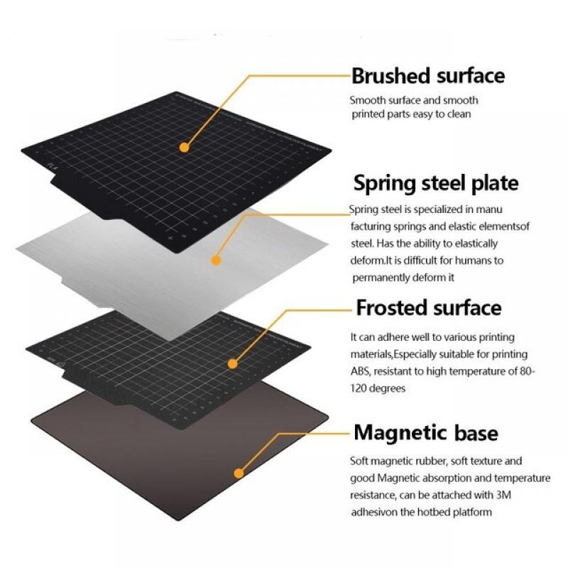 3D Printer Parts PEI PET Spring Steel Sheet With Magnetic Base For Anet A8 Ender 3 CR10 KP3S Kobra 3D Printer