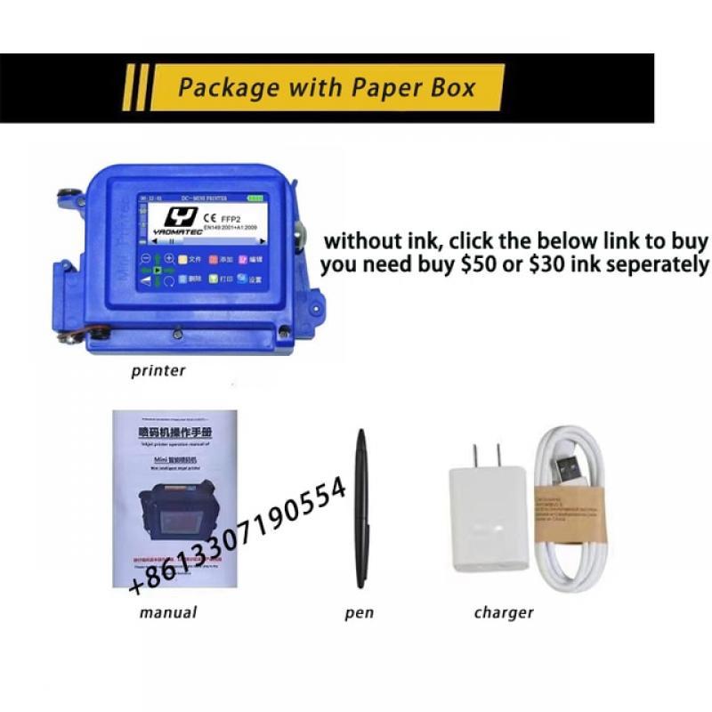 25 Languages 12.7MM Printing Height QR Bar Code Expiry Date Logo Label Portable Mini Handheld Thermal Inkjet Printer