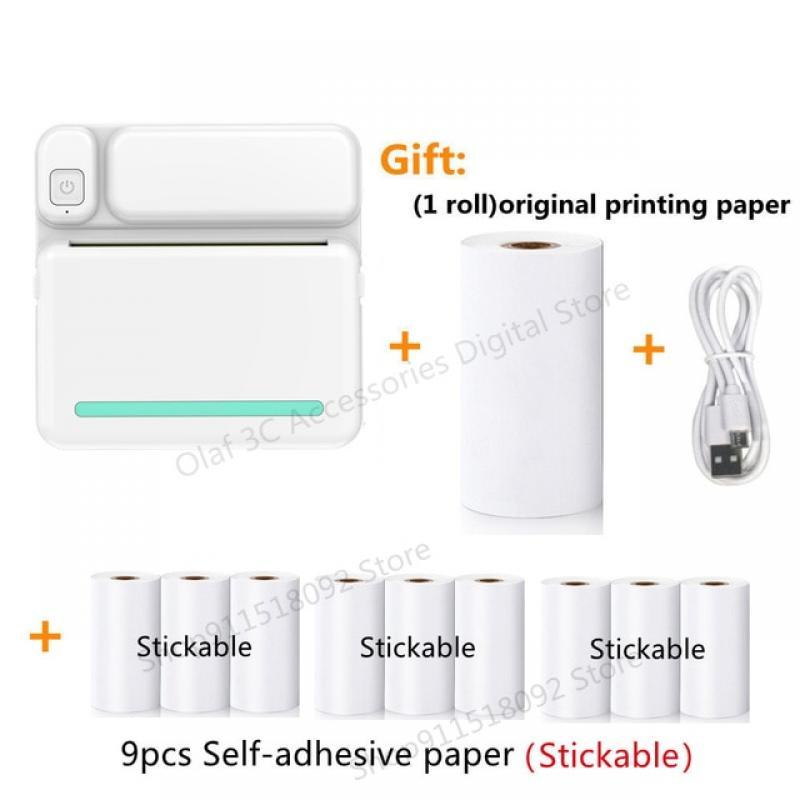 Portable Mini Label Printer Photo Thermal Adhesive Labels Printers Inkless Bluetooth Pocket Mini Printer Stickers Maker 57MM