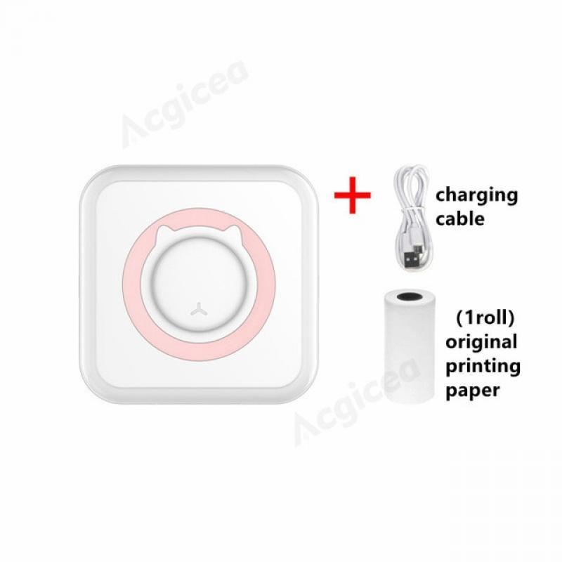 Mini Sticker Printer Thermal Printers Portable Bluetooth Inkless Photo Printing Compatible with Android iOS 200dpi Label Printer