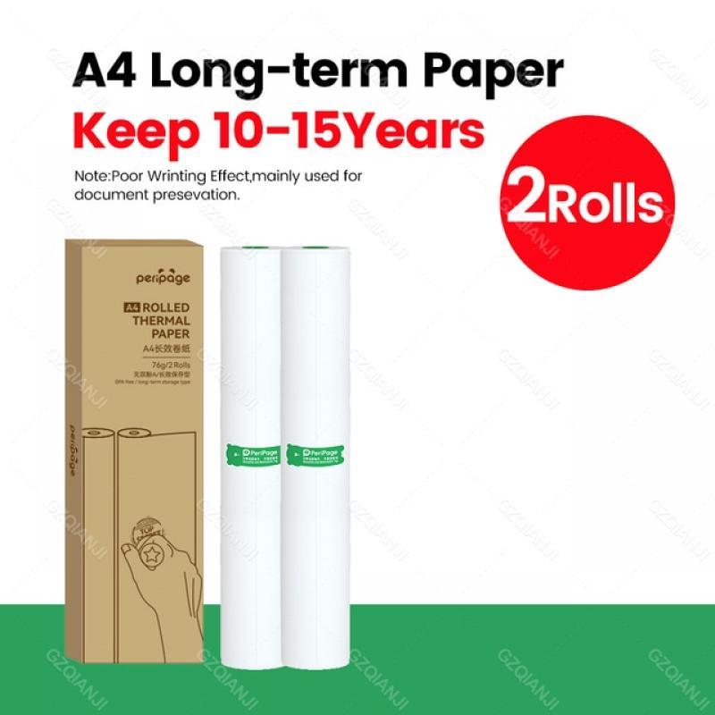 PeriPage A4 Thermal Printer A40 Paper Quick Dry&Long Time Storage&Thermal Transfer Papel Termico 100 Sheets Folded Rolls Papers