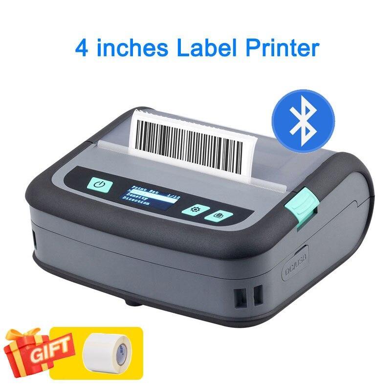 4'' Mini Portable Label Printer 4inch Shipping Label Maker Express Thermal Barcode Label Printer For Android iOS