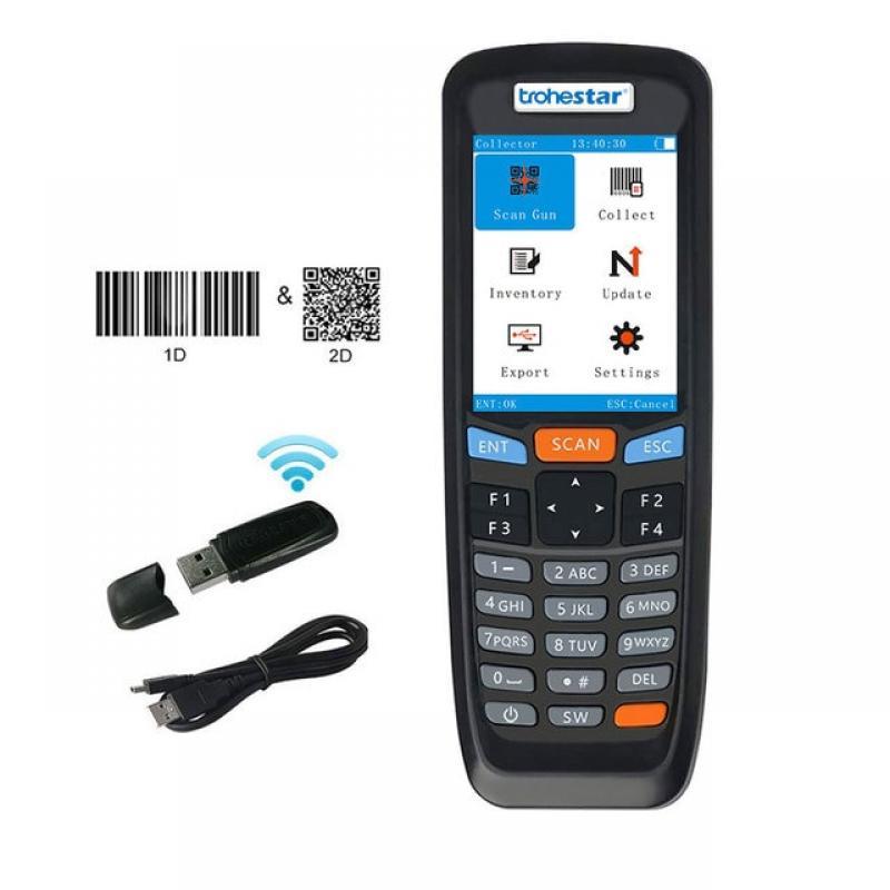 Trohestar Barcode Scanner Portable Reader 1D 2D QR Bar code Scanners Handheld Inventory Data Collector For Logistics Market