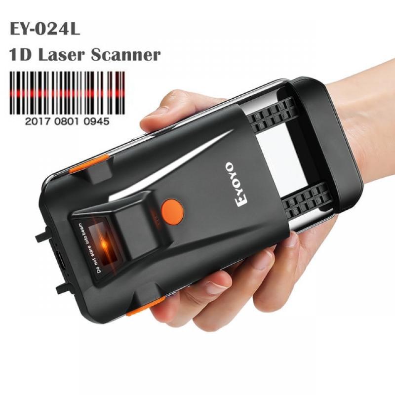 Eyoyo EY-024L1D 2D Back Clip Bluetooth Barcode Scanner Phone Portable Barcode Reader Data Matrix 1D Scanner Windows/Android/ iOS