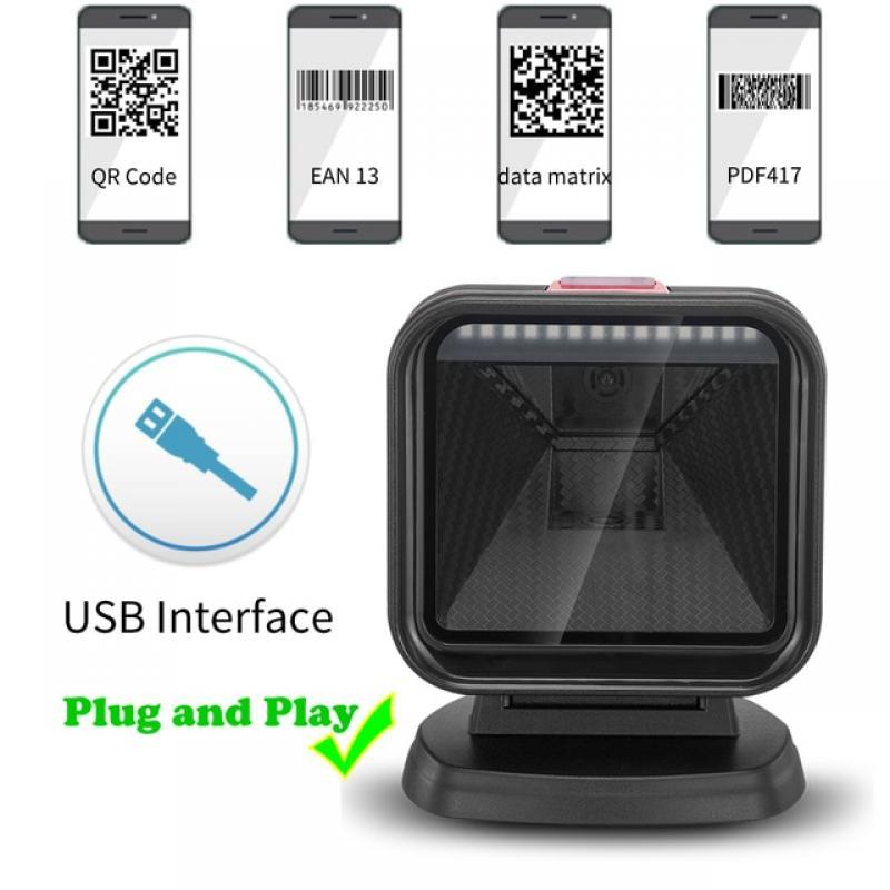Automatic Barcode Scanner Wireless Barcode Scanners with USB Bluetooth 2.4GHz 1D & 2D QR Code Scanner for Library Supermarket