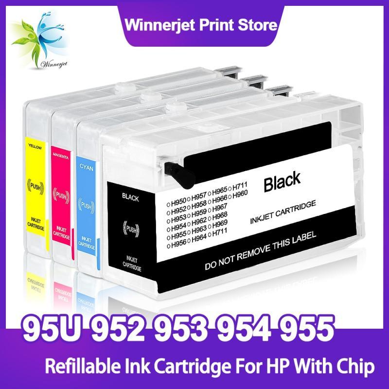 95U 951 952 953 954 955 Permanent Chip Refillable Ink Cartridge for HP OfficeJet Pro 7720 7740 8210 8216 8710 8720 8740 Printers
