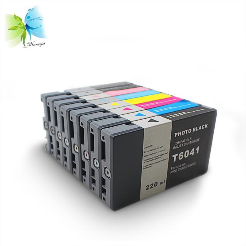 Winnerjet 220ml x 8 colors pigment ink cartridge for Epson 7880 9880 printer full ink cartridge with chip
