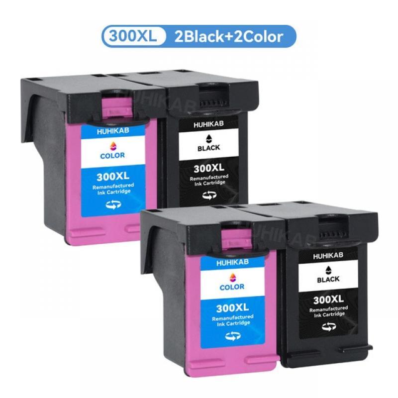 HUHIKAB Compatible For HP 300 XL 300XL Refilled Ink Cartridge for HP300 Black & Colour for Deskjet F4272 F4580 F2420 F2480 F2492