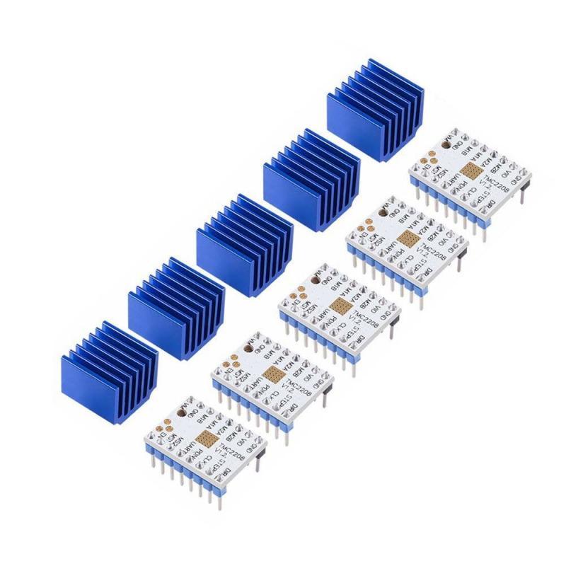 5PCS 3D Printer TMC2208 V1.2 Stepper Motor Driver, TMC2208 Stepstick Stepper Motor Driver Module with Heat Sink Screwdriver