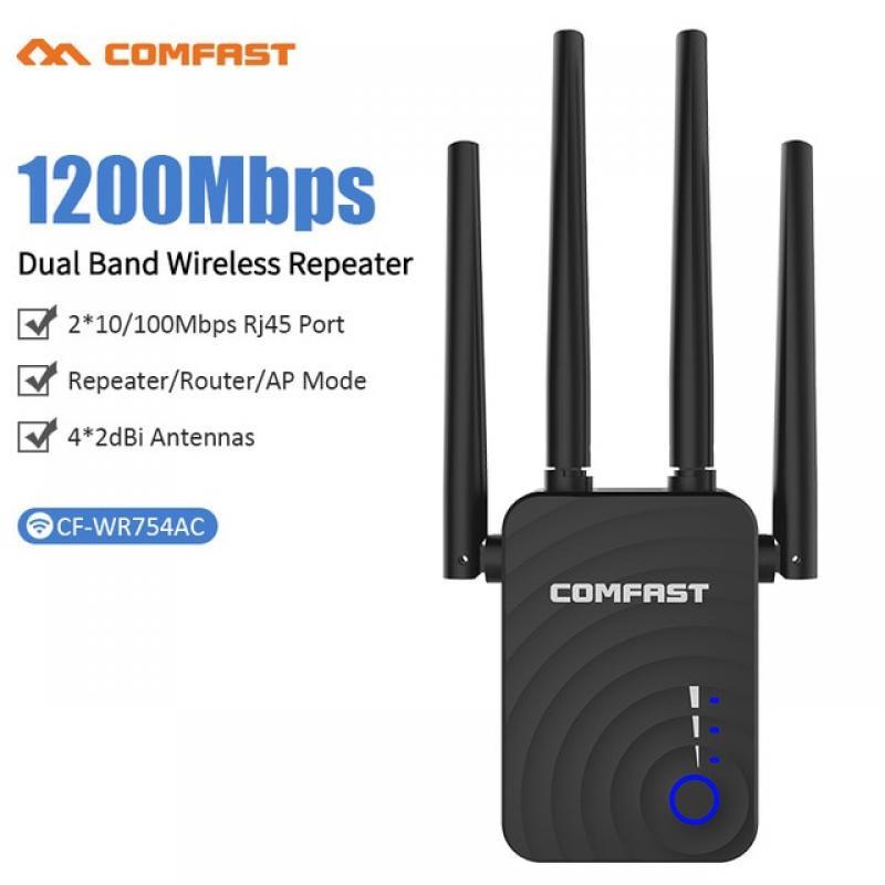 Wifi Repeater 5 Ghz Wi Fi Extender 1200M OLED Display Wi-Fi Amplifier 300M 11N Home Long Range 2.4G Wireless Signal Booster