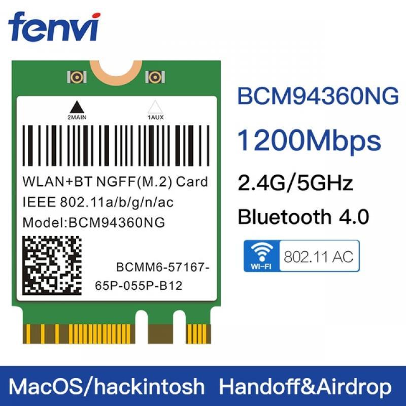 1200Mbps 802.11ac WiFi BCM94360NG NGFF M.2 BCM94360CS2 5Ghz WLAN Bluetooth 4.0 Card DW1560 For Windows Mac Hakintosh Windows 11
