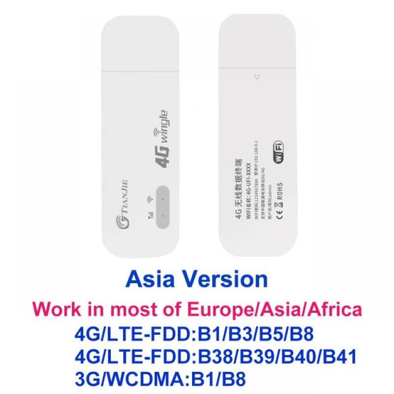 Tianjie 4G Wifi Modem USB Dongle Mobile 150 Mbps Network Cat4 Broadband Unlocked Universal Modified Wireless with SIM Card Slot