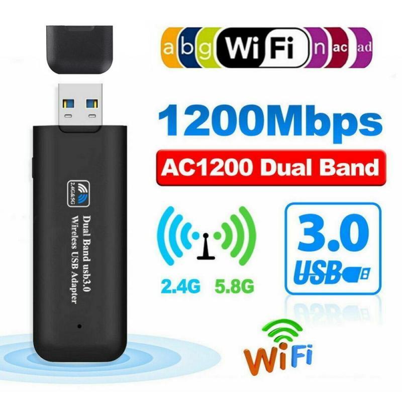 USB WiFi Adapter 1200Mbps Dual Band 2.4G 5.8G USB 3.0 WiFi 802.11 AC Wireless Network Adapter for Desktop Laptop