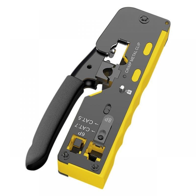 Zoerax RJ45 Crimper Tool Pass Through Connectors Crimper /Wire Stripper / Wire Cutter for CAT5 CAT5e CAT6 CAT6A/7