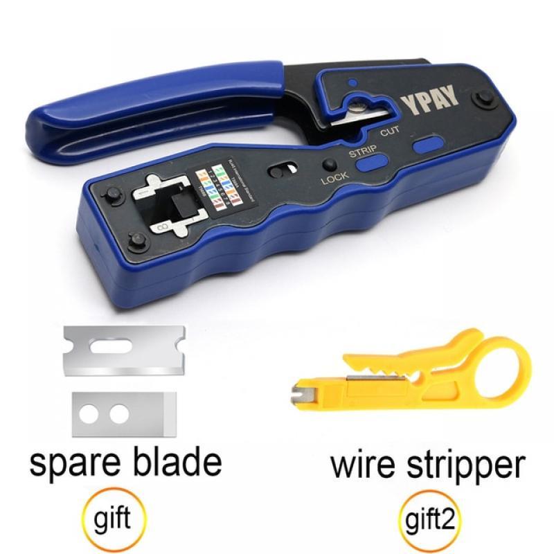 YPAY rj45 crimper network tools pliers cat5 cat6 8p rg rj 45 ethernet cable Stripper pressing wire clamp tongs clip rg45 lan