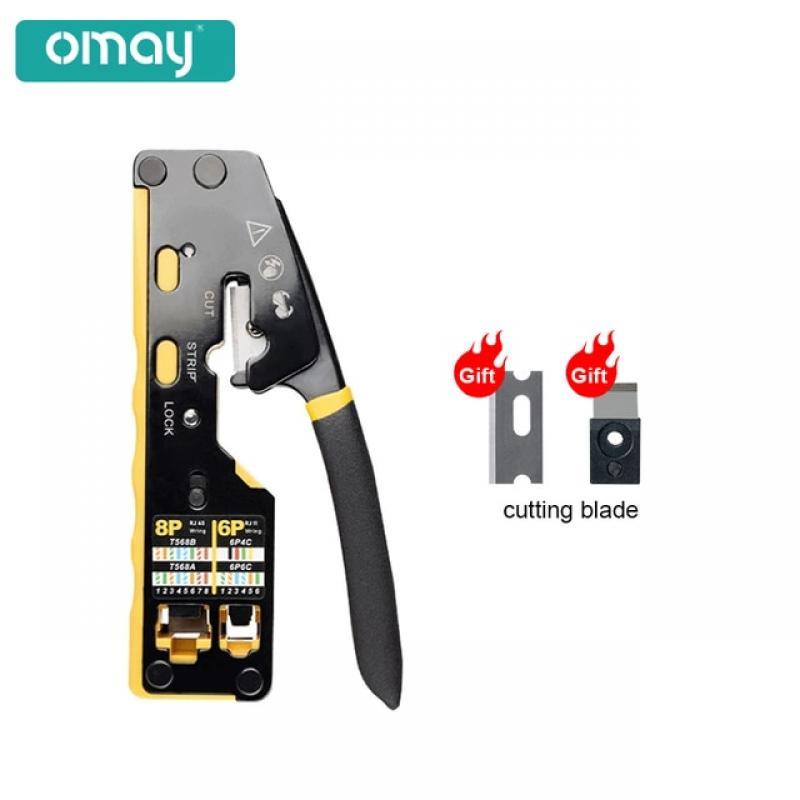 RJ45 Versatile Crimp Tool Pass Through Crimper Cutter for 6P/8P/8C Modular Connector Ethernet All-in-one Wire Tool
