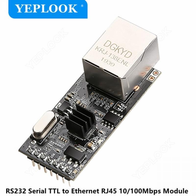 RS232 Serial TTL to Ethernet RJ45 10/100Mbps Module Support TCP/UDP/HTTP Working Mode Chipset TXIC/TX210T