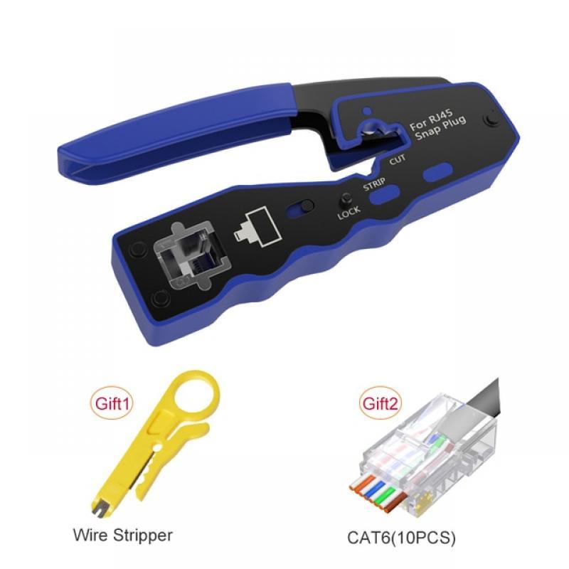 RJ45 UTP Crimper Network Tools Ethernet Cable Stripper Through-hole Connector CAT5/6/7/8 Pliers Pressing Wire Clamp Tongs Clip