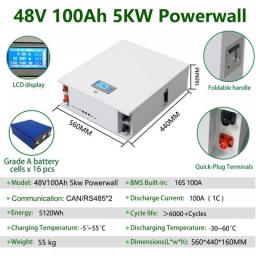 LiFePO4 Battery 48V 200Ah 10Kw Powerwall 51.2V Built-in BMS Parallel 320Kw With CAN RS485＞6000 Cycles For Solar 10 Year Warranty